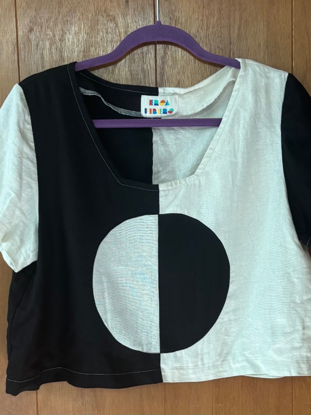 Ersa Fibers Eclipse Cropped Linen Tee